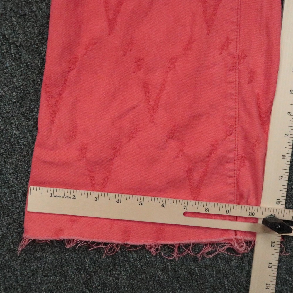 Valabasas Jeans Mens 38x36 Red‎ Pink Raw Frayed Hem Carpenter Wide Leg - Picture 13 of 14